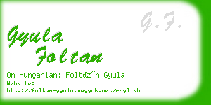 gyula foltan business card